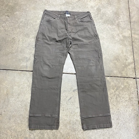 Outdoor Research Deadpoint Pants Men 36x32 Brown Double-Knee Twill Straight Leg